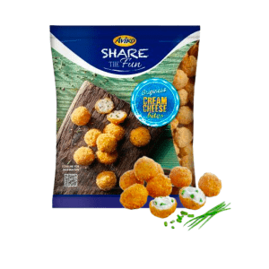 foto a sfondo bianco con cream cheese bites