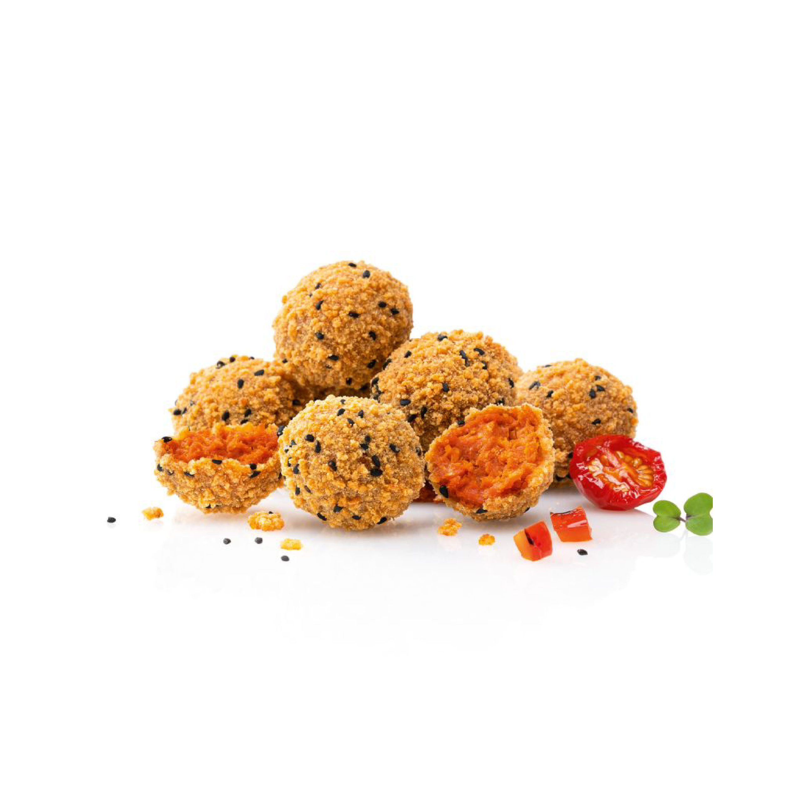 foto a sfondo bianco con funky falafel