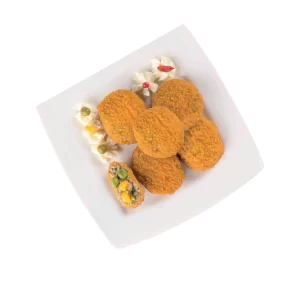 foto a sfondo bianco con veggie nuggets