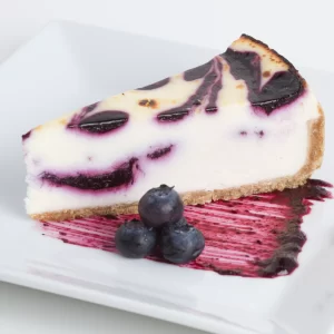 foto con la cheesecake blueberry white