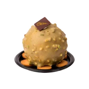 foto a sfondo bianco con bon bon pistacchio