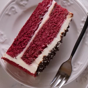 foto con la red velvet cake
