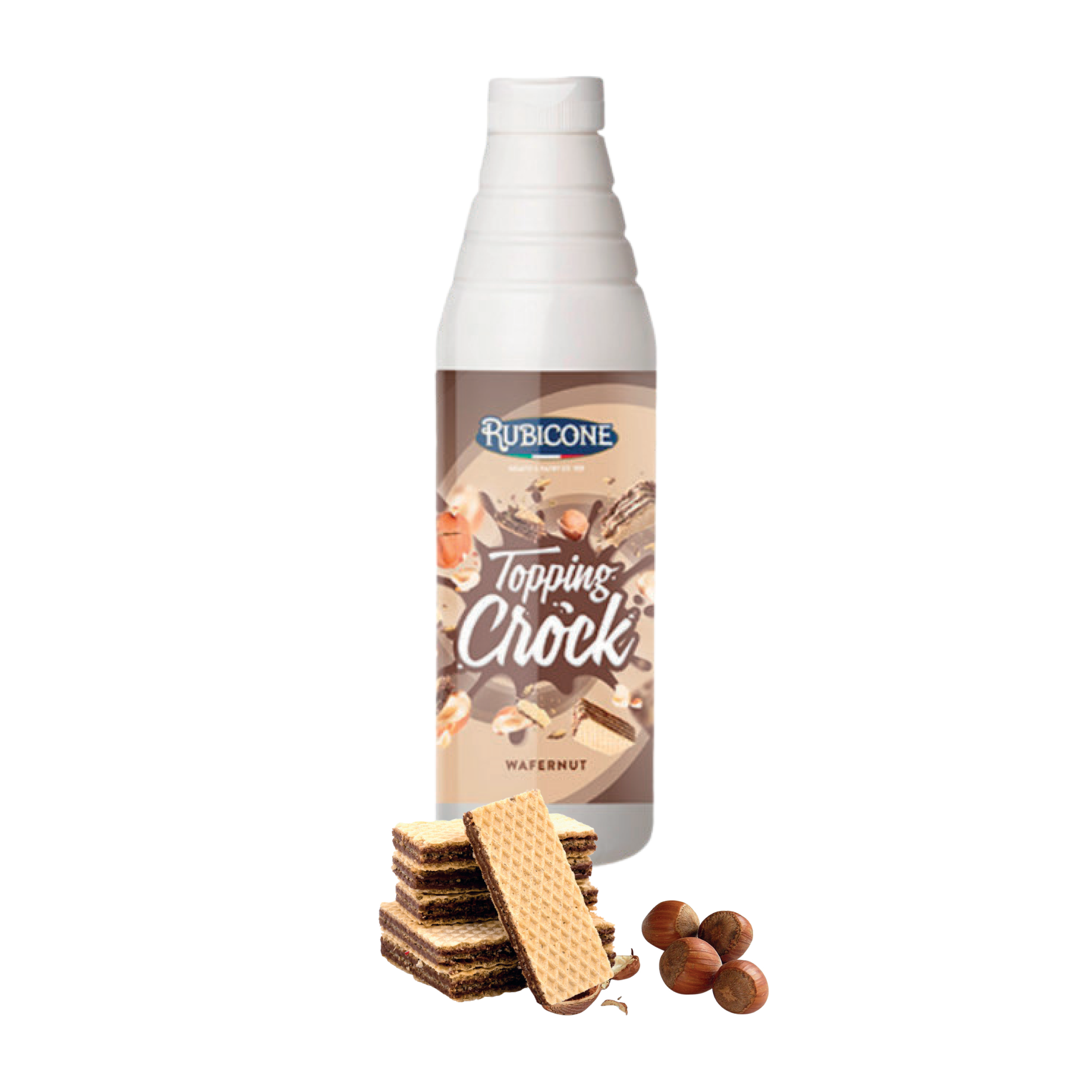 foto a sfondo bianco con topping crock wafernut